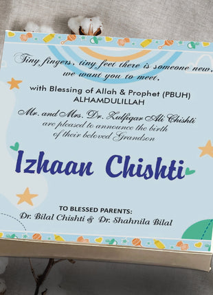 Baby Birth Announcement Boxes in Pakistan | Customized Methai & Sweet Boxes – Lowest Price