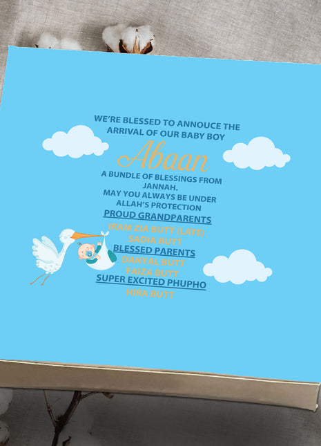Baby Birth Announcement Boxes in Pakistan | Customized Methai & Sweet Boxes – Lowest Price
