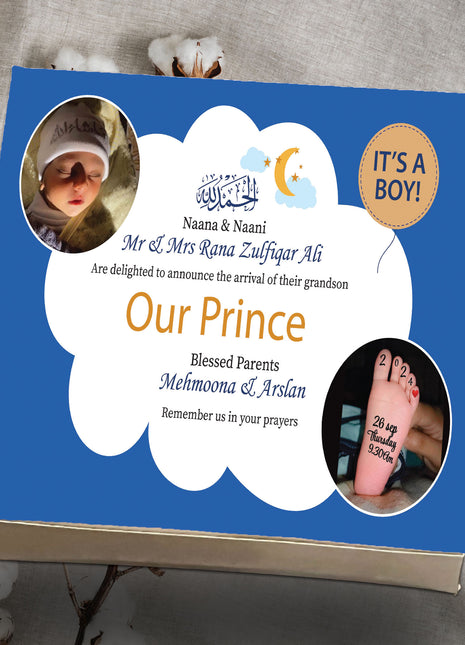 Baby Birth Announcement Boxes in Pakistan | Customized Methai & Sweet Boxes – Lowest Price
