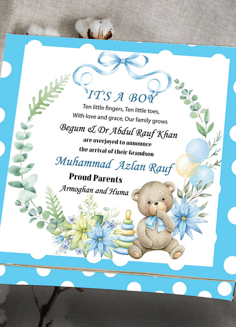 Baby Birth Announcement Boxes in Pakistan | Customized Methai & Sweet Boxes – Lowest Price