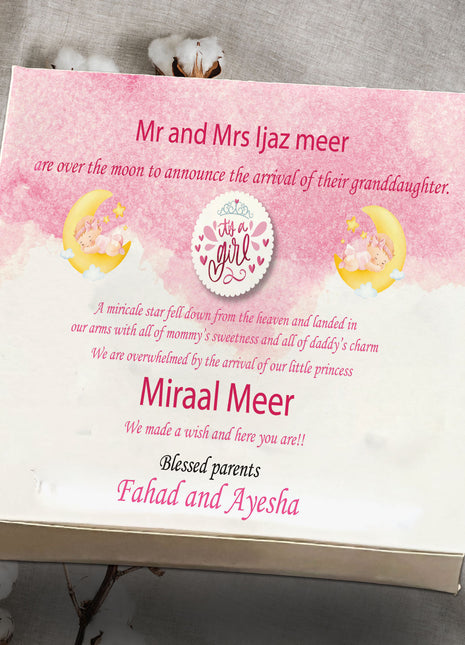 Baby Birth Announcement Boxes in Pakistan | Customized Methai & Sweet Boxes – Lowest Price