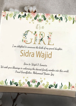 Baby Birth Announcement Boxes in Pakistan | Customized Methai & Sweet Boxes – Lowest Price