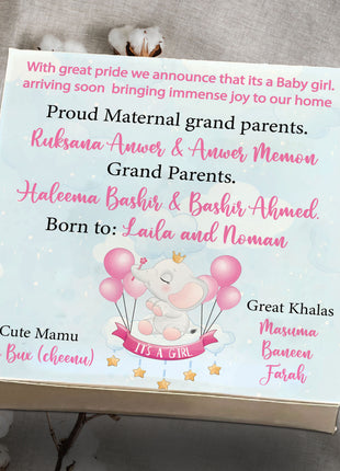 Baby Birth Announcement Boxes in Pakistan | Customized Methai & Sweet Boxes – Lowest Price