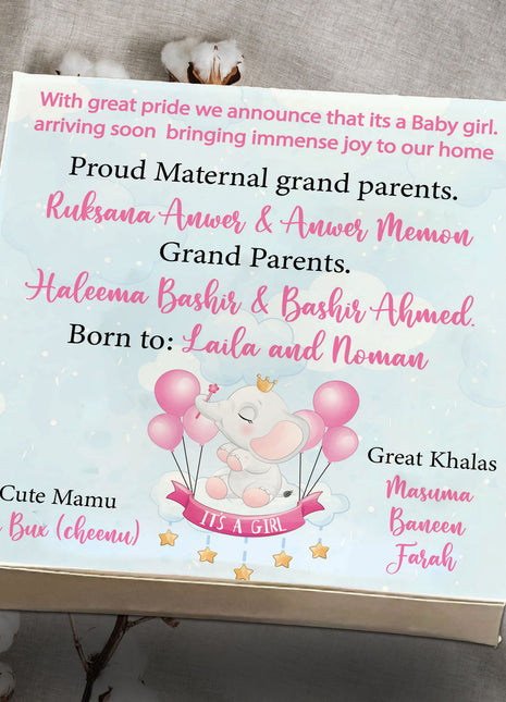 Baby Birth Announcement Boxes in Pakistan | Customized Methai & Sweet Boxes – Lowest Price