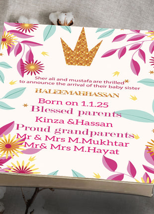 Baby Birth Announcement Boxes in Pakistan | Customized Methai & Sweet Boxes – Lowest Price