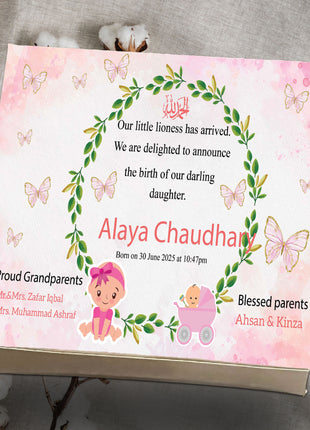 Baby Birth Announcement Boxes in Pakistan | Customized Methai & Sweet Boxes – Lowest Price