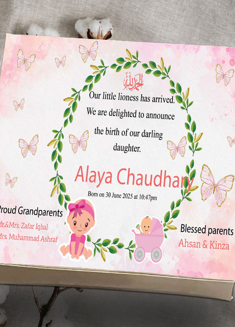 Baby Birth Announcement Boxes in Pakistan | Customized Methai & Sweet Boxes – Lowest Price