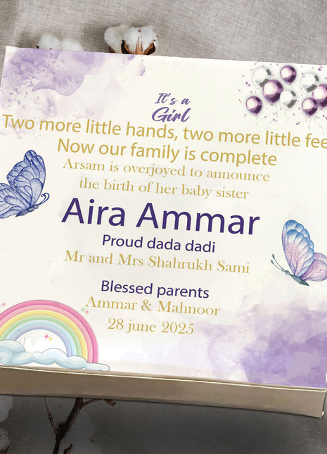 Baby Birth Announcement Boxes in Pakistan | Customized Methai & Sweet Boxes – Lowest Price