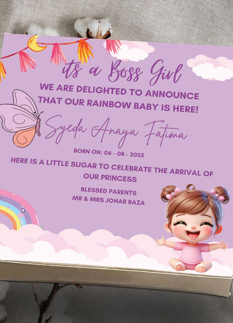 Baby Birth Announcement Boxes in Pakistan | Customized Methai & Sweet Boxes – Lowest Price