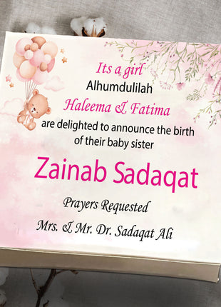 Baby Birth Announcement Boxes in Pakistan | Customized Methai & Sweet Boxes – Lowest Price