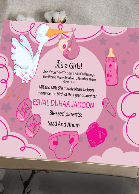 Baby Birth Announcement Boxes in Pakistan | Customized Methai & Sweet Boxes – Lowest Price