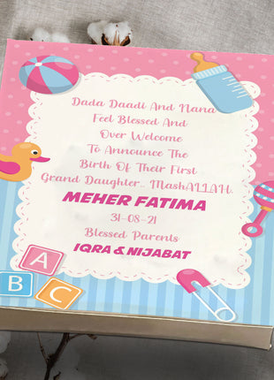 Baby Birth Announcement Boxes in Pakistan | Customized Methai & Sweet Boxes – Lowest Price
