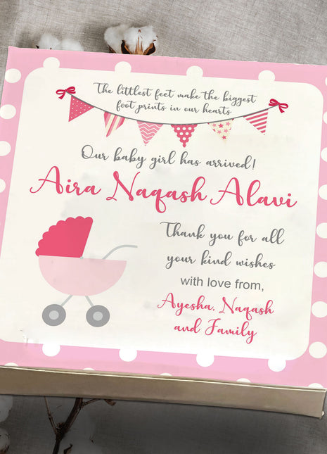 Baby Birth Announcement Boxes in Pakistan | Customized Methai & Sweet Boxes – Lowest Price
