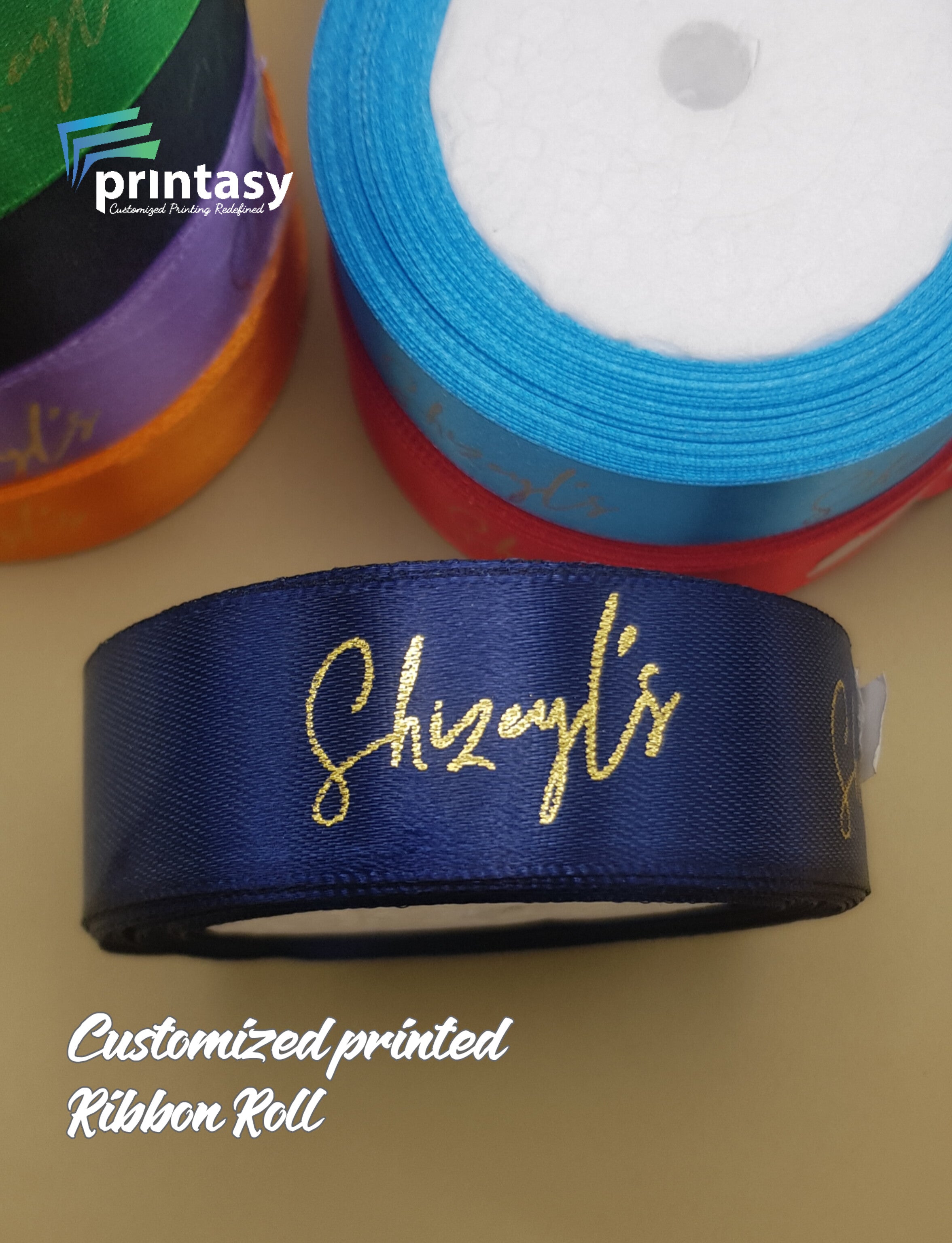Blue Ribbon Pakistan Customized Ribbon Roll Printing in Pakistan - – Printasy Pakistan