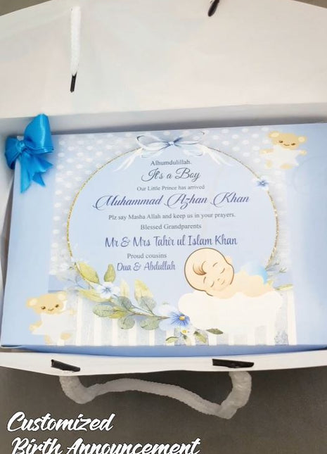 Baby Birth Announcement Boxes in Pakistan | Customized Methai & Sweet Boxes – Lowest Price