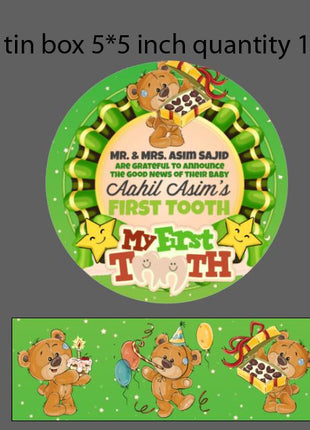 Premium Birth Announcement Tin Boxes – Custom Printed Baby Arrival Gifts & Methie Boxes in Pakistan