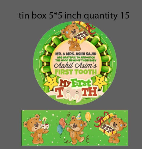 Premium Birth Announcement Tin Boxes – Custom Printed Baby Arrival Gifts & Methie Boxes in Pakistan