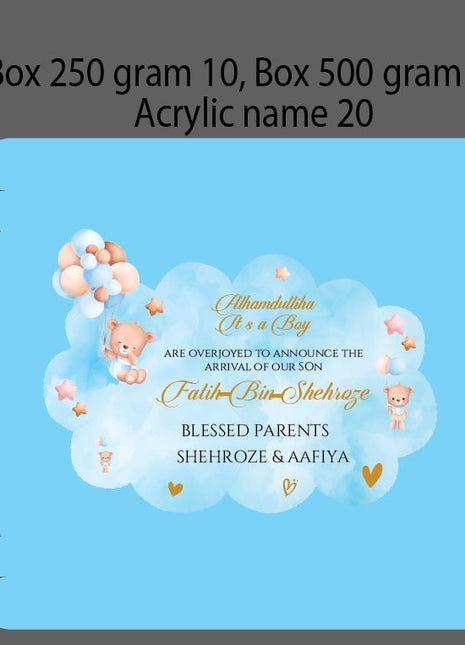 Baby Birth Announcement Boxes in Pakistan | Customized Methai & Sweet Boxes – Lowest Price