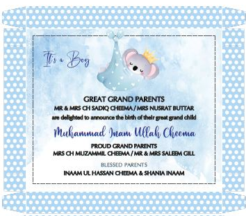 Baby Birth Announcement Boxes in Pakistan | Customized Methai & Sweet Boxes – Lowest Price