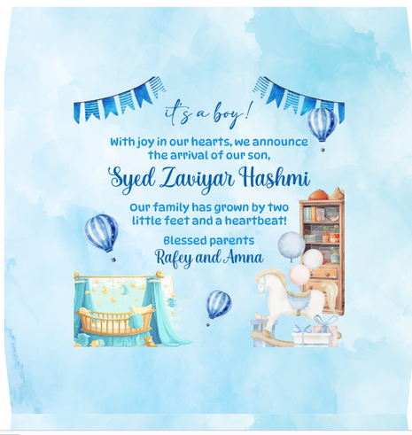 Baby Birth Announcement Boxes in Pakistan | Customized Methai & Sweet Boxes – Lowest Price