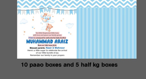 Baby Birth Announcement Boxes in Pakistan | Customized Methai & Sweet Boxes – Lowest Price
