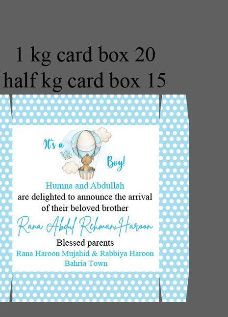 Baby Birth Announcement Boxes in Pakistan | Customized Methai & Sweet Boxes – Lowest Price