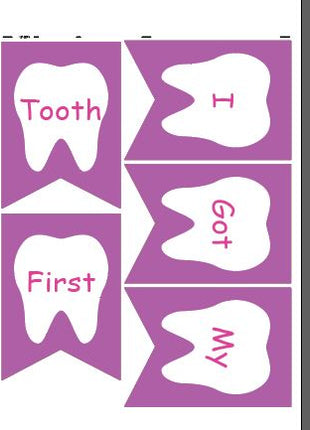 First Tooth Bunting Banner