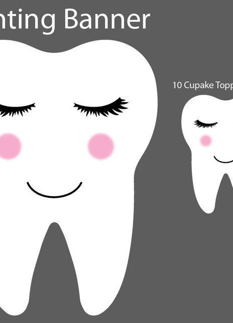 First Tooth Cupcake Topper With Stick