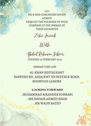 Customized Wedding Card