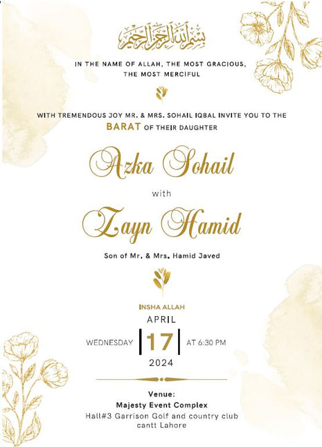 Customized Wedding Card