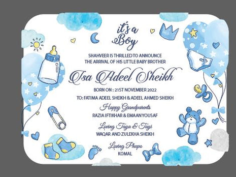 Baby Birth Announcement Boxes in Pakistan | Customized Methai & Sweet Boxes – Lowest Price