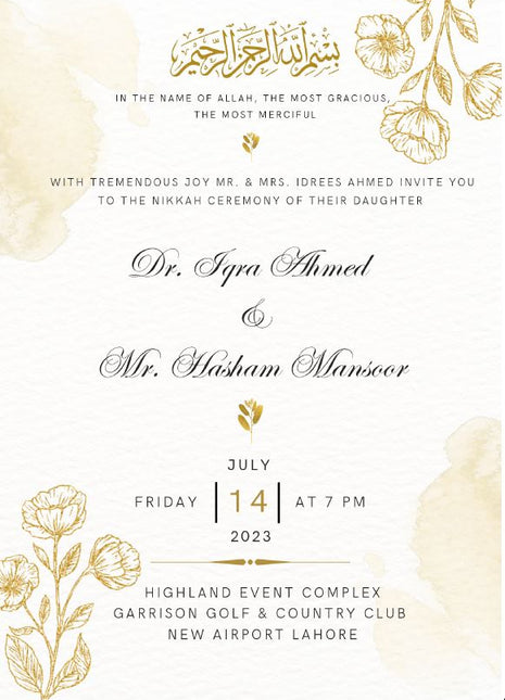 Customized Wedding Card