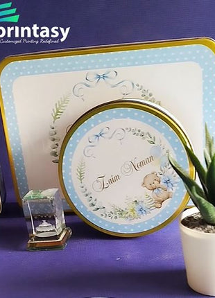 Premium Birth Announcement Tin Boxes – Custom Printed Baby Arrival Gifts & Methie Boxes in Pakistan