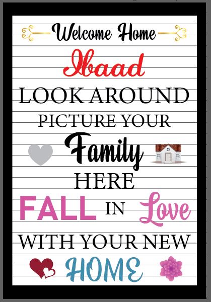 House Warming Welcome Board