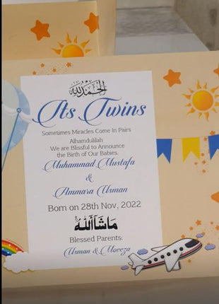 Baby Birth Announcement Boxes in Pakistan | Customized Methai & Sweet Boxes – Lowest Price