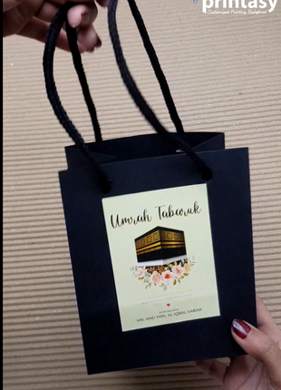 Hajj & Umrah Tabarruk Gift Set – Customized Bag, Kaba Box & Zamzam Bottle (Complete Package)