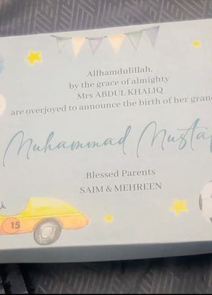 Baby Birth Announcement Boxes in Pakistan | Customized Methai & Sweet Boxes – Lowest Price