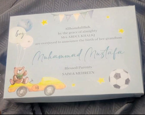 Baby Birth Announcement Boxes in Pakistan | Customized Methai & Sweet Boxes – Lowest Price