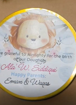 Premium Birth Announcement Tin Boxes – Custom Printed Baby Arrival Gifts & Methie Boxes in Pakistan