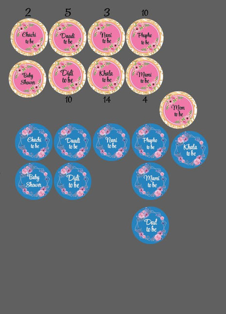 Customize Baby Shower Badges