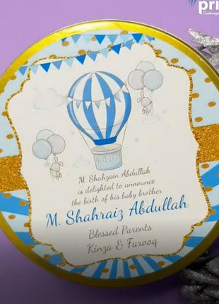 Premium Birth Announcement Tin Boxes – Custom Printed Baby Arrival Gifts & Methie Boxes in Pakistan