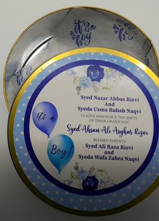 Premium Birth Announcement Tin Boxes – Custom Printed Baby Arrival Gifts & Methie Boxes in Pakistan