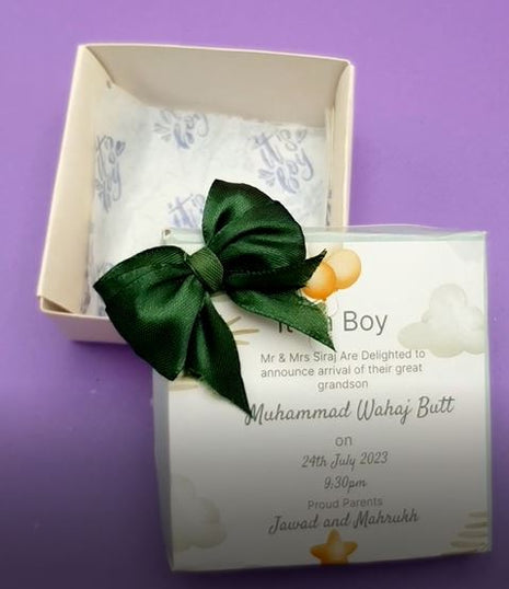 Baby Birth Announcement Boxes in Pakistan | Customized Methai & Sweet Boxes – Lowest Price
