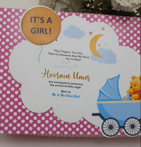 Baby Birth Announcement Boxes in Pakistan | Customized Methai & Sweet Boxes – Lowest Price