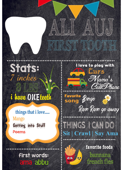 First Tooth Chalk Board