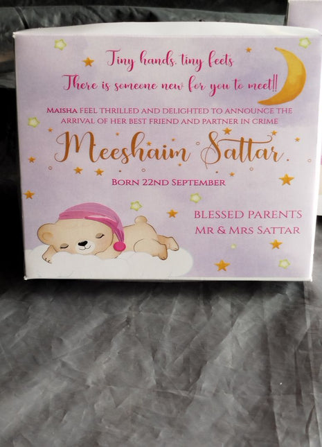 Baby Birth Announcement Boxes in Pakistan | Customized Methai & Sweet Boxes – Lowest Price