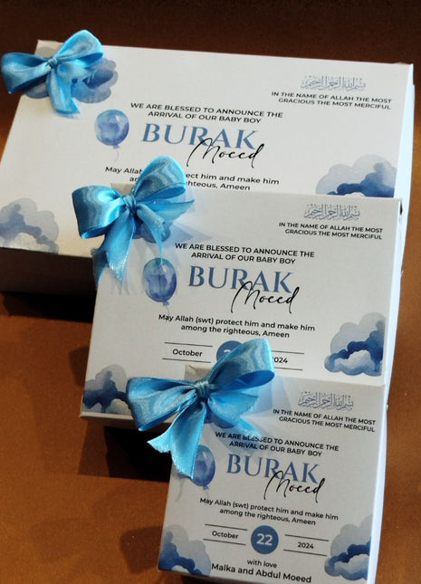 Baby Birth Announcement Boxes in Pakistan | Customized Methai & Sweet Boxes – Lowest Price