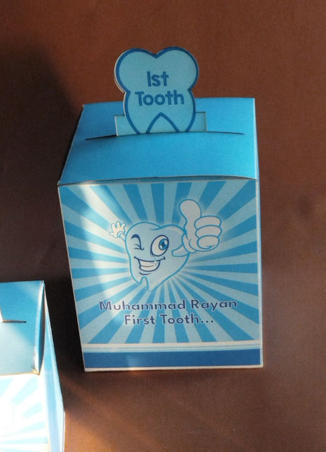 Customized First Tooth Goody Boxes – Elegant Packaging for Your Baby’s Precious Milestone