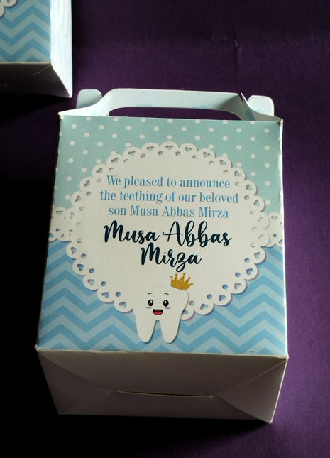 Customized First Tooth Goody Boxes – Elegant Packaging for Your Baby’s Precious Milestone
