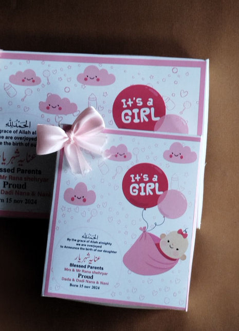 Baby Birth Announcement Boxes in Pakistan | Customized Methai & Sweet Boxes – Lowest Price